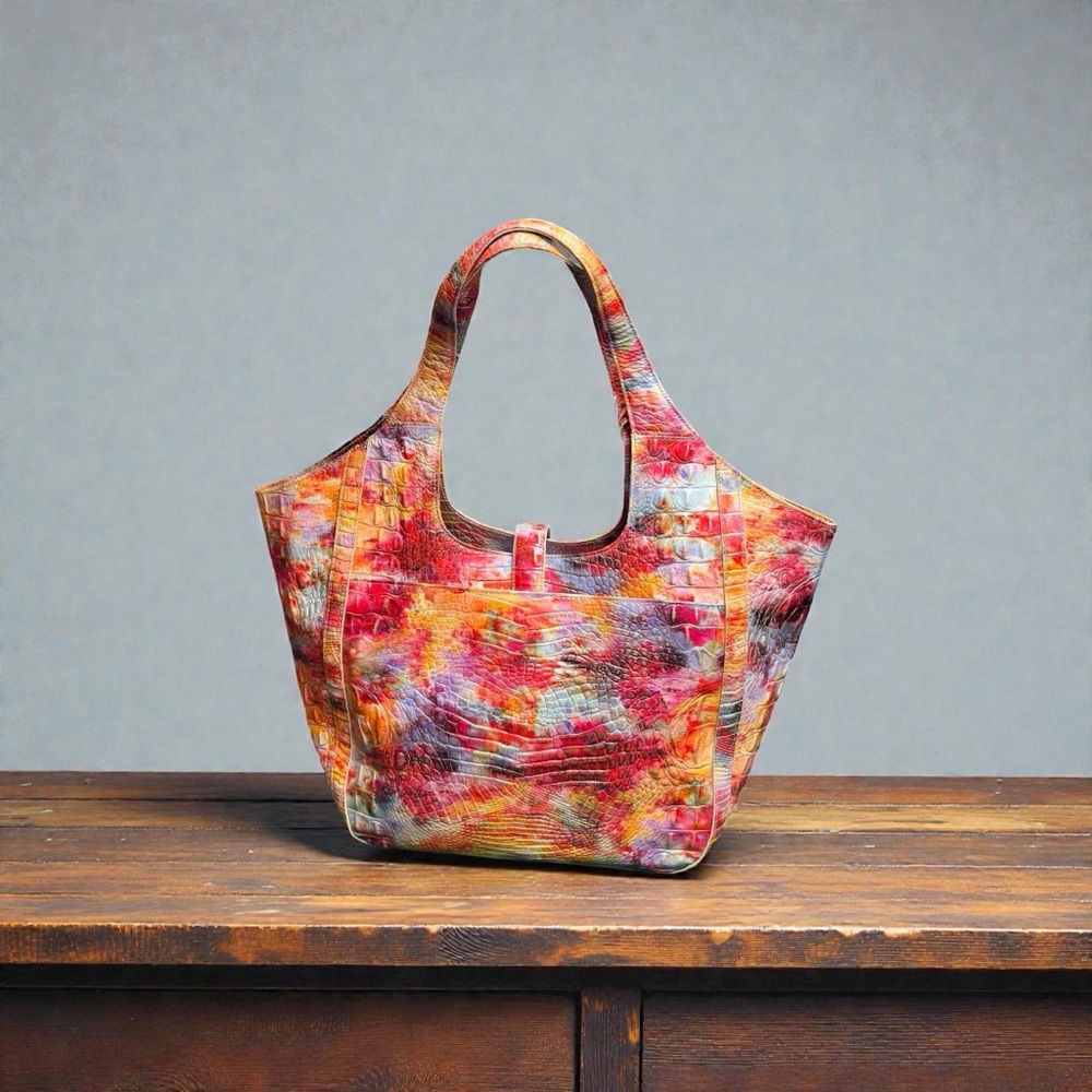 Brahmin Colorful Patterned Satchel - image 3